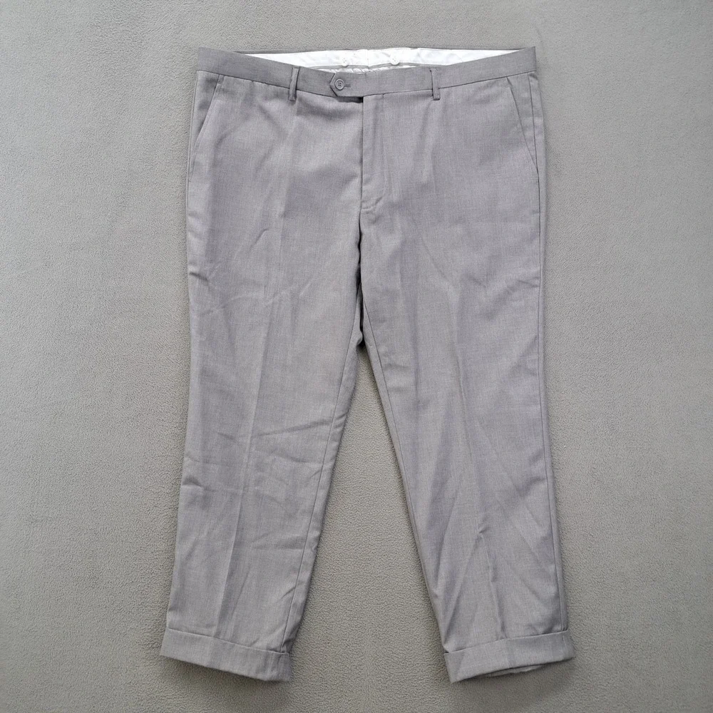 Alain Dupetit Mens 2 Piece Suit Gray Double Breasted 46R Jacket Pants 42x28